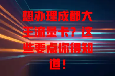 想办理成都大王流量卡？这些要点你得知道！