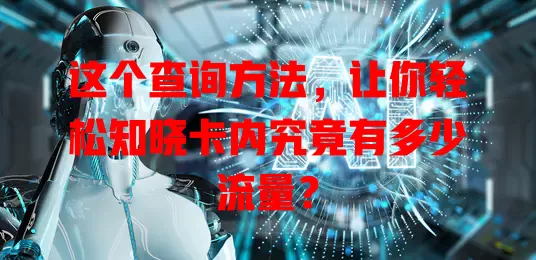 这个查询方法，让你轻松知晓卡内究竟有多少流量？