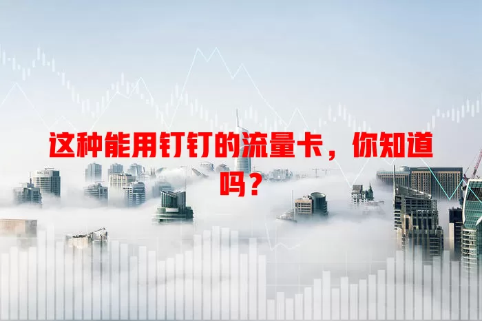 这种能用钉钉的流量卡，你知道吗？