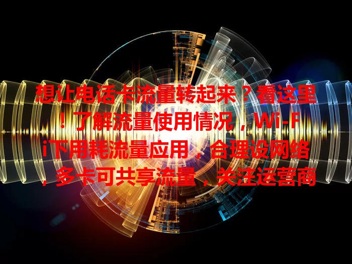 想让电话卡流量转起来？看这里！了解流量使用情况，Wi-Fi下用耗流量应用，合理设网络，多卡可共享流量，关注运营商活动，用心规划就能高效转化流量