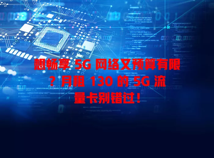 想畅享 5G 网络又预算有限？月租 130 的 5G 流量卡别错过！