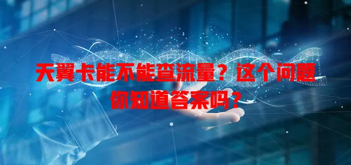 天翼卡能不能查流量？这个问题你知道答案吗？