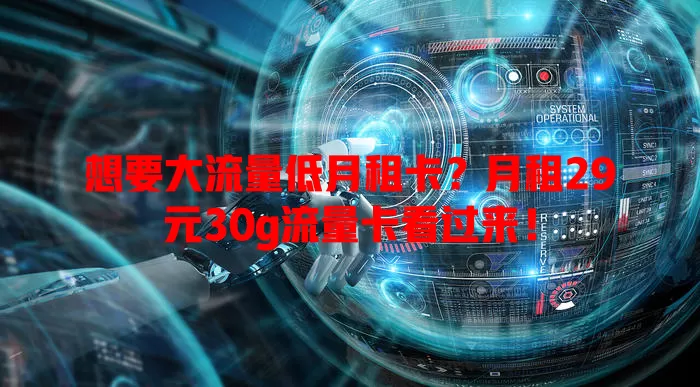 想要大流量低月租卡？月租29元30g流量卡看过来！