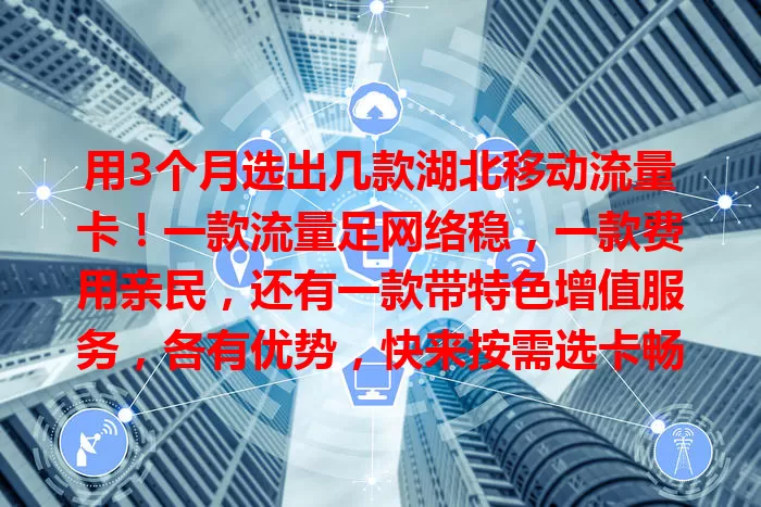 用3个月选出几款湖北移动流量卡！一款流量足网络稳，一款费用亲民，还有一款带特色增值服务，各有优势，快来按需选卡畅享湖北移动网络生活！