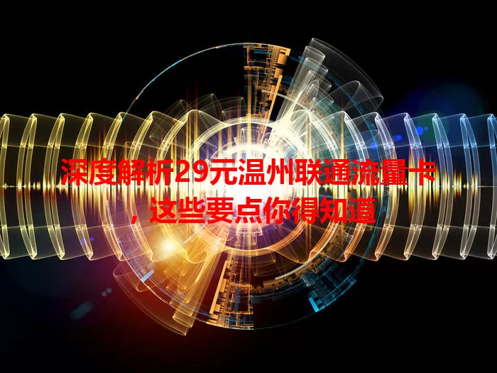 深度解析29元温州联通流量卡，这些要点你得知道