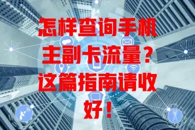 怎样查询手机主副卡流量？这篇指南请收好！
