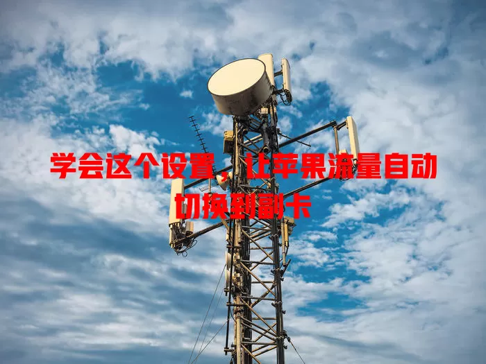 学会这个设置，让苹果流量自动切换到副卡