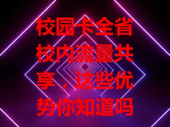 校园卡全省校内流量共享，这些优势你知道吗？它能最大化利用流量，降低成本，促进交流，提升网络体验，让同学们网络使用更自由高效，是数字化校园的好帮手！