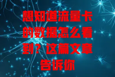想知道流量卡的数据怎么看到？这篇文章告诉你
