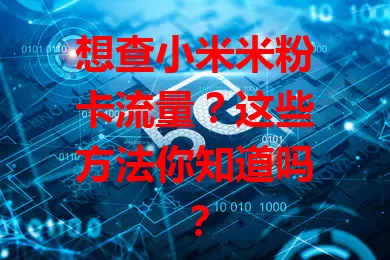想查小米米粉卡流量？这些方法你知道吗？