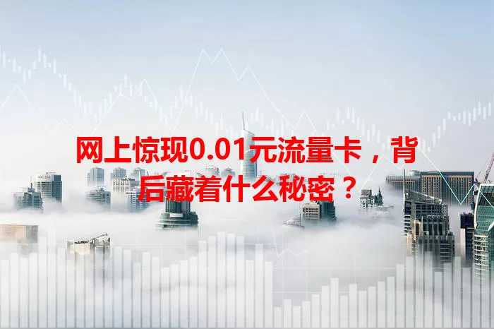 网上惊现0.01元流量卡，背后藏着什么秘密？