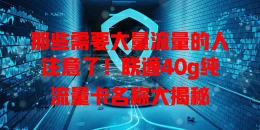 那些需要大量流量的人注意了！联通40g纯流量卡名称大揭秘