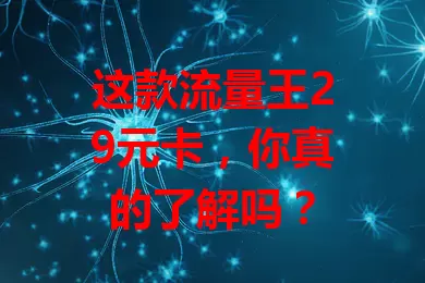 这款流量王29元卡，你真的了解吗？