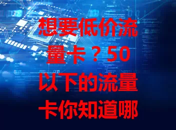 想要低价流量卡？50以下的流量卡你知道哪些？