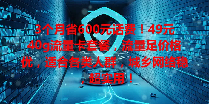 3个月省600元话费！49元40g流量卡套餐，流量足价格优，适合各类人群，城乡网络稳，超实用！