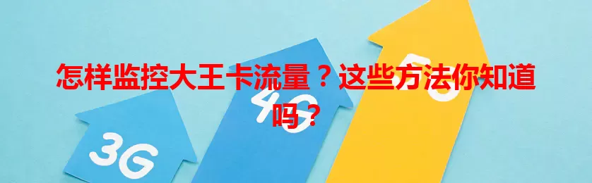 怎样监控大王卡流量？这些方法你知道吗？