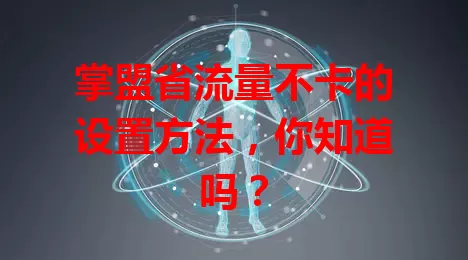 掌盟省流量不卡的设置方法，你知道吗？