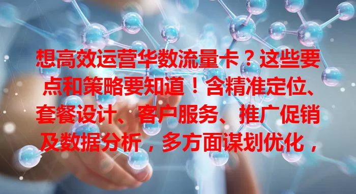 想高效运营华数流量卡？这些要点和策略要知道！含精准定位、套餐设计、客户服务、推广促销及数据分析，多方面谋划优化，才能提供优质服务