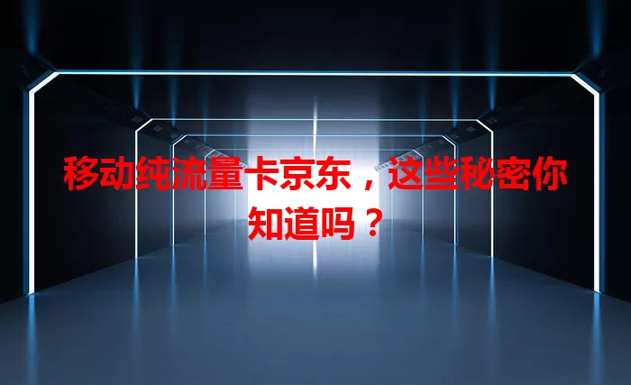 移动纯流量卡京东，这些秘密你知道吗？