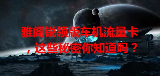 雅阁锐领版车机流量卡，这些秘密你知道吗？