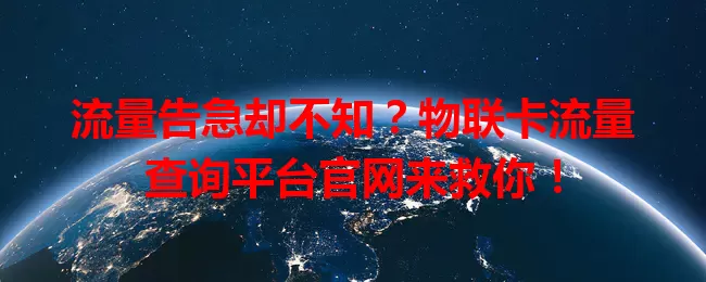 流量告急却不知？物联卡流量查询平台官网来救你！