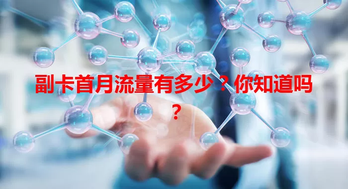 副卡首月流量有多少？你知道吗？