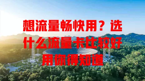 想流量畅快用？选什么流量卡比较好用你得知道