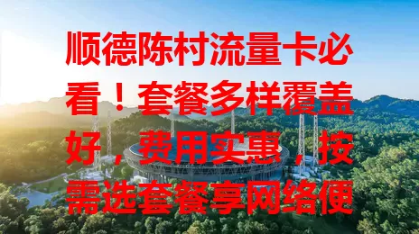 顺德陈村流量卡必看！套餐多样覆盖好，费用实惠，按需选套餐享网络便利