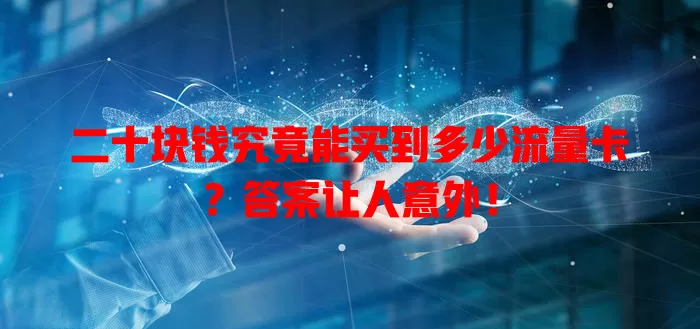 二十块钱究竟能买到多少流量卡？答案让人意外！