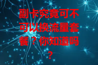 副卡究竟可不可以换流量套餐？你知道吗？
