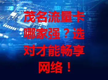 茂名流量卡哪家强？选对才能畅享网络！