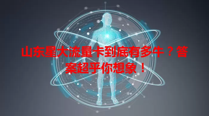 山东星大流量卡到底有多牛？答案超乎你想象！