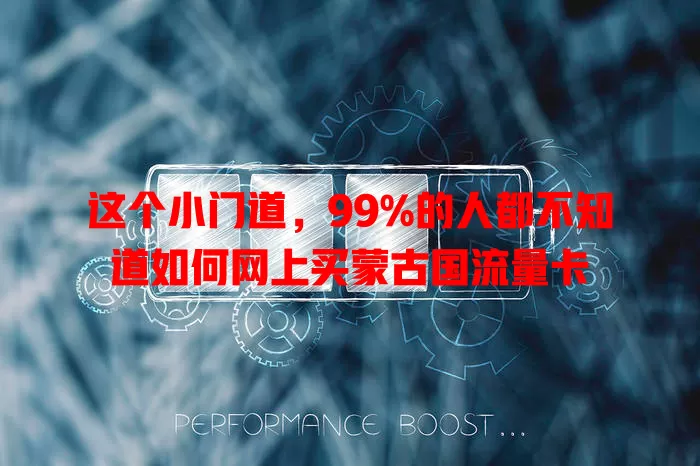 这个小门道，99%的人都不知道如何网上买蒙古国流量卡