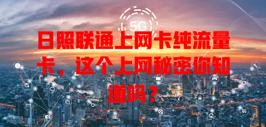 日照联通上网卡纯流量卡，这个上网秘密你知道吗？