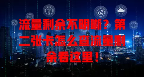 流量剩余不明晰？第二张卡怎么查流量剩余看这里！