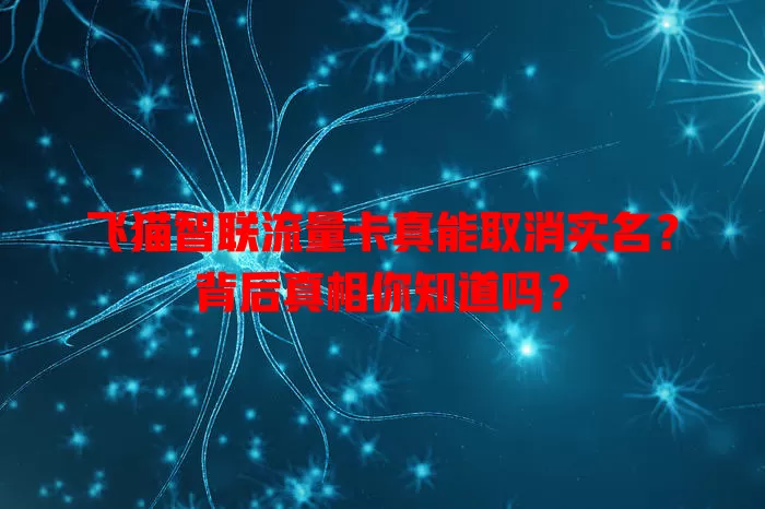 飞猫智联流量卡真能取消实名？背后真相你知道吗？