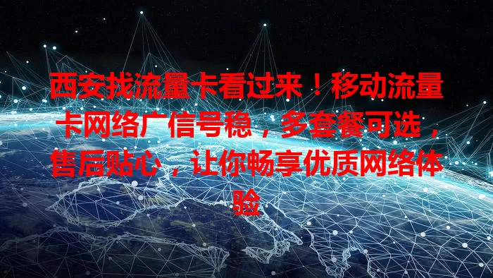 西安找流量卡看过来！移动流量卡网络广信号稳，多套餐可选，售后贴心，让你畅享优质网络体验