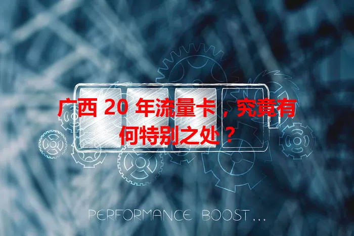 广西 20 年流量卡，究竟有何特别之处？