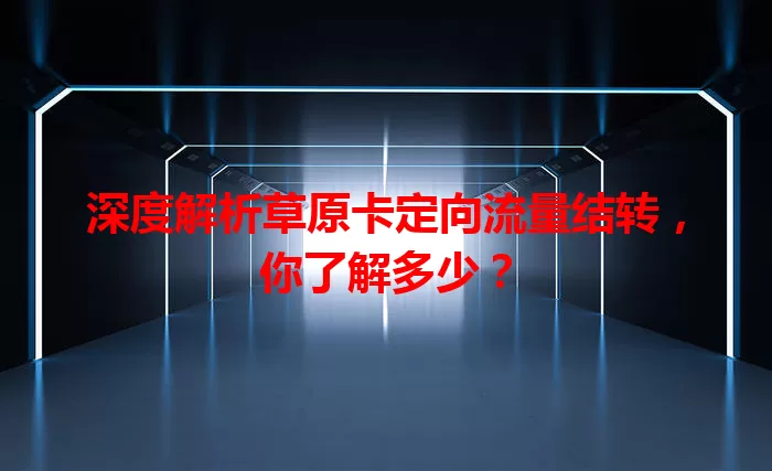 深度解析草原卡定向流量结转，你了解多少？