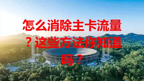 怎么消除主卡流量？这些方法你知道吗？
