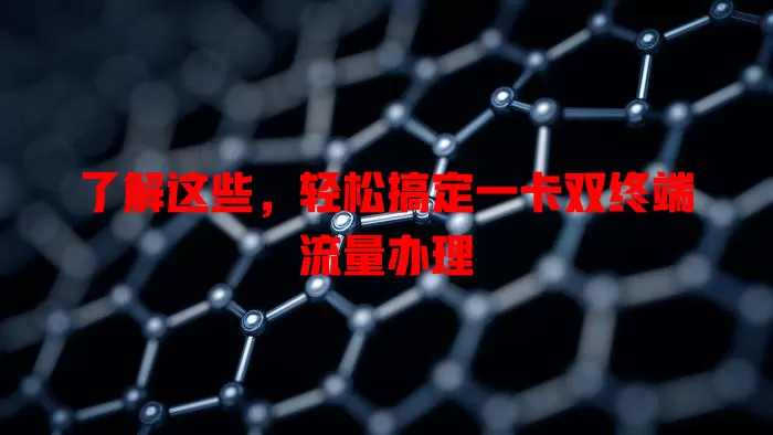 了解这些，轻松搞定一卡双终端流量办理