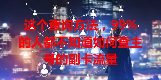 这个查询方法，99%的人都不知道如何查主号的副卡流量
