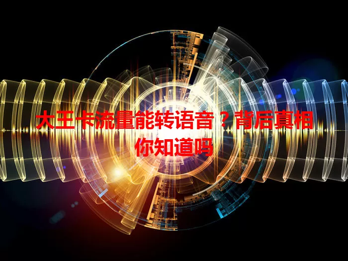大王卡流量能转语音？背后真相你知道吗