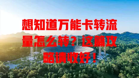 想知道万能卡转流量怎么转？这篇攻略请收好！