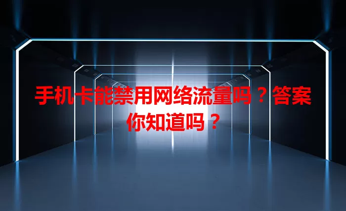 手机卡能禁用网络流量吗？答案你知道吗？