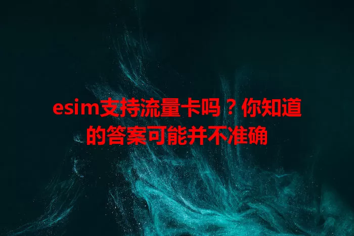 esim支持流量卡吗？你知道的答案可能并不准确