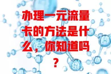 办理一元流量卡的方法是什么，你知道吗？
