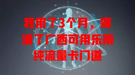 我用了3个月，摸清了广西可用乐雨纯流量卡门道