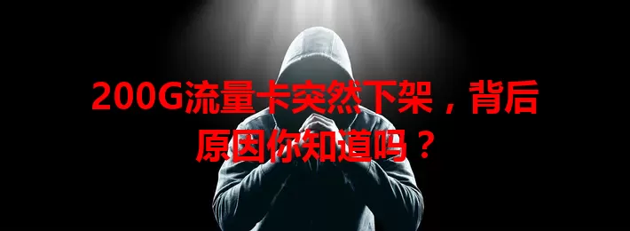 200G流量卡突然下架，背后原因你知道吗？