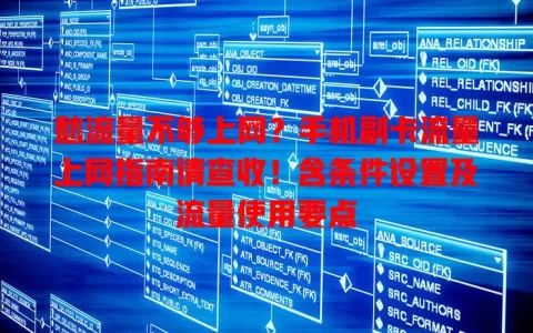 愁流量不够上网？手机副卡流量上网指南请查收！含条件设置及流量使用要点